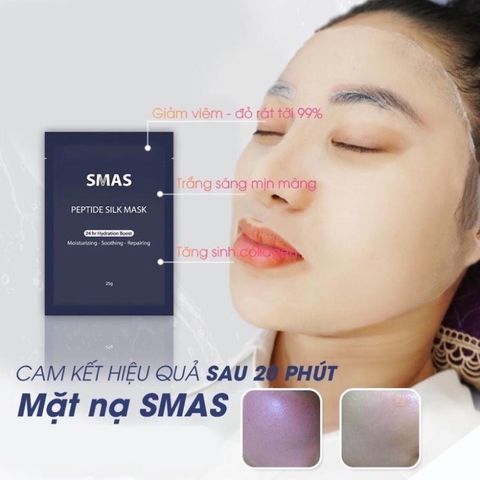 Combo 10 MẶT NẠ SMAS Peptide Silk 25g Cấp Ẩm Làm Dịu Phục Hồi Sau Nặn Mụn , Lazer