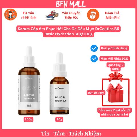 Serum Cấp Ẩm Phục Hồi Cho Da Dầu Mụn DrCeutics B5 Basic Hydration 30g/100g
