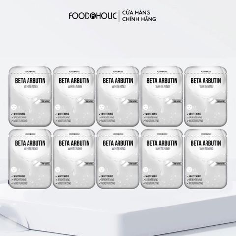 Mặt Nạ Beta Arbutin [ Miếng Lẻ ] Dưỡng Trắng, Làm Đều Màu Da Foodaholic Beta Arbutin Whitening Mask 23ml
