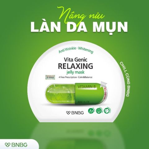 Mặt Nạ Banobagi Xanh lá [ Lẻ Miếng ] Vita Genic Relaxing Jelly Mask Banobagi Vitamin B Hỗ Trợ Phục Hồi Da Hư Tổn 30ml