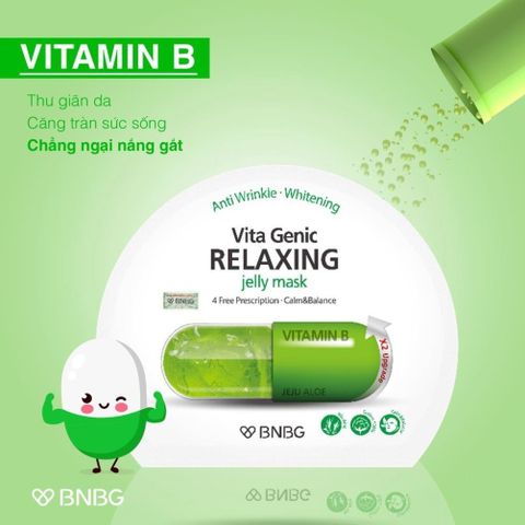 Mặt Nạ Banobagi Xanh lá [ Lẻ Miếng ] Vita Genic Relaxing Jelly Mask Banobagi Vitamin B Hỗ Trợ Phục Hồi Da Hư Tổn 30ml