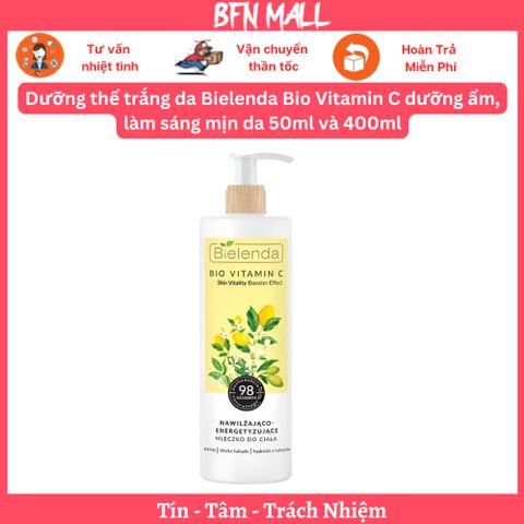 Dưỡng thể trắng da Bielenda Bio Vitamin C dưỡng ẩm, làm sáng mịn da 50ml và 400ml