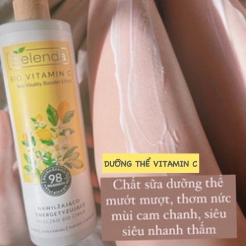 Dưỡng thể trắng da Bielenda Bio Vitamin C dưỡng ẩm, làm sáng mịn da 50ml và 400ml