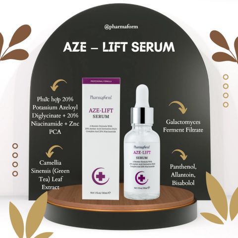 Tinh chất kiểm soát dầu, thu nhỏ lỗ chân lông và giảm mụn PHARMAFORM AZE - LIFT SERUM 30ml
