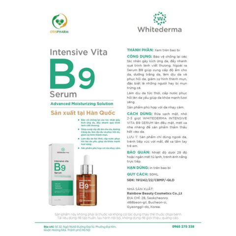 Tinh Chất Cấm Ẩm Phục Hồi B9 Whitederma Intensive Vita Serum 50ml .