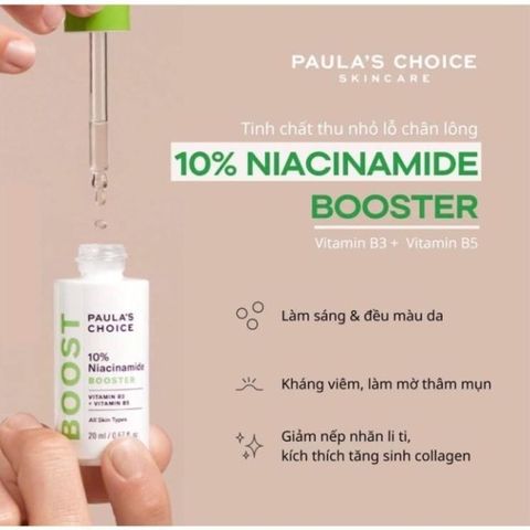 Serum Niacinamide 20% Paula's Choice Nia 20 Nia 10 Se khít lỗ chân lông dưỡng sáng da