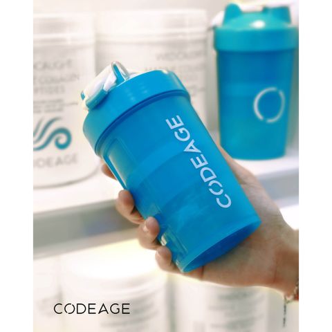 Bình Lắc Codeage, Bình Shaker Codeage, Bình Nước Tiện Dụng Codeage 3 Ngăn Đựng Bột Và Thuốc 500ml