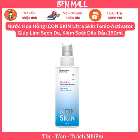 Nước Hoa Hồng ICON SKIN Ultra Skin Tonic-Activator Giúp Làm Sạch Da, Kiểm Soát Dầu Dầu 150ml