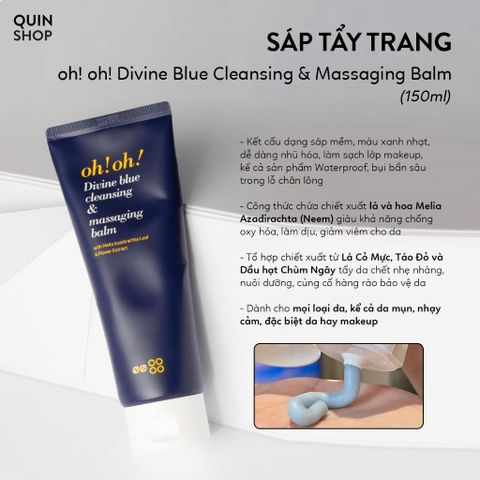 Sáp Tẩy Trang Sạch Sâu oh! oh! Divine Blue Cleansing & Massaging Balm (Hàng Nhập Khẩu)