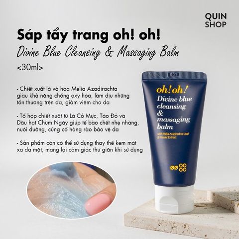 Sáp Tẩy Trang Sạch Sâu oh! oh! Divine Blue Cleansing & Massaging Balm (Hàng Nhập Khẩu)