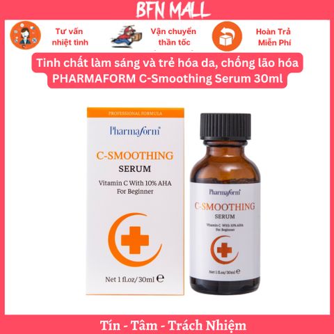 Tinh chất làm sáng và trẻ hóa da, chống lão hóa PHARMAFORM C-Smoothing Serum 30ml