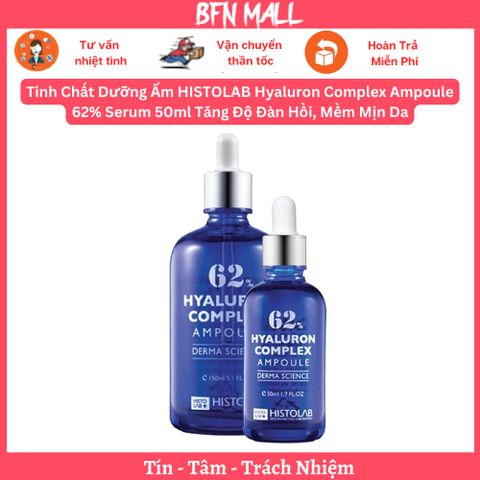 Tinh Chất Dưỡng Ẩm HISTOLAB Hyaluron Complex Ampoule 62% Serum 50ml Tăng Độ Đàn Hồi, Mềm Mịn Da