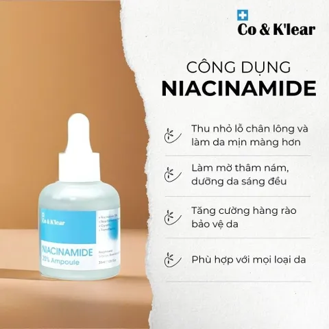 Tinh Chất Làm Sáng Da Mờ Thâm Co&K'lear NIACINAMIDE 20% 30ml