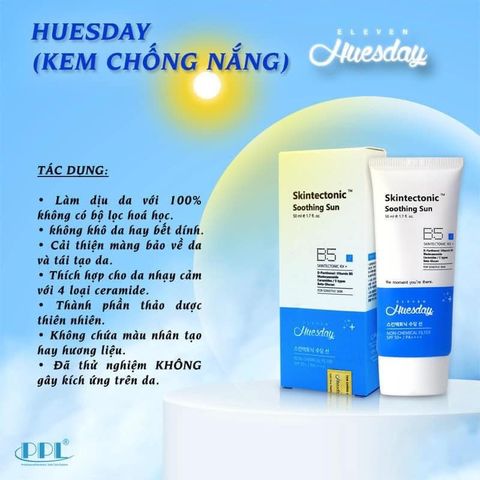 Kem Chống Nắng Vật Lý Huesday Skintectonic B5 Soothing Sun 50ml