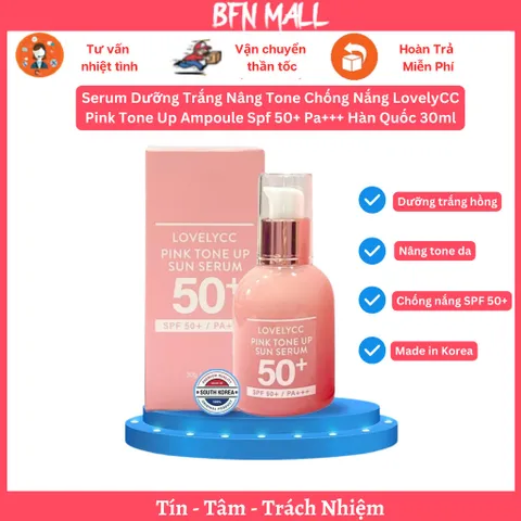 Serum Dưỡng Trắng Nâng Tone Chống Nắng LovelyCC Pink Tone Up Ampoule Spf 50+ Pa+++ Hàn Quốc 30ml