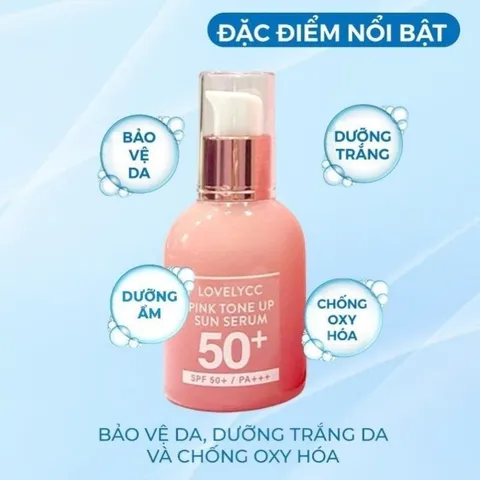 Serum Dưỡng Trắng Nâng Tone Chống Nắng LovelyCC Pink Tone Up Ampoule Spf 50+ Pa+++ Hàn Quốc 30ml