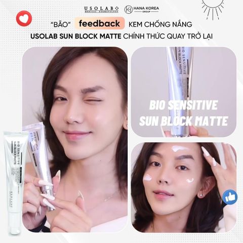 Kem Chống Nắng USOLAB Sun Block Matte 50ml Giúp kiềm dầu, nâng tone sáng da bảo vệ da với SPF 50+