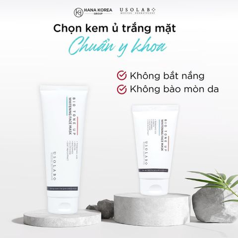 Kem ủ trắng mặt Usolab Bio Tone Up Whitening Face Mask 250g Giúp Da Bật Tông Trắng Sáng Cải Thiện Sắc Tố Da
