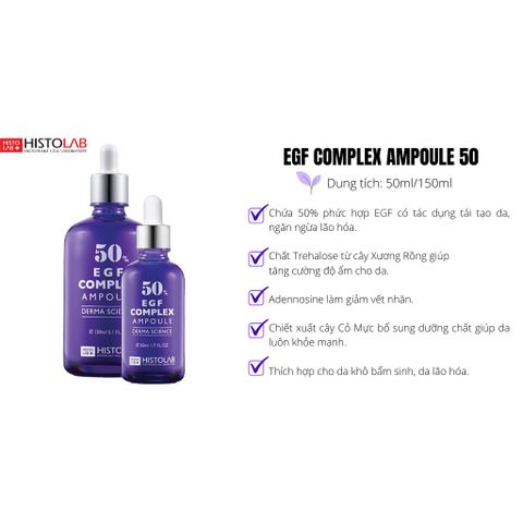 Tinh Chất Chống Lão Hoá Cao Cấp HISTOLAB EGF Complex Ampolue 50% Serum - Giúp Trẻ Hoá Da, Dưỡng Da - HISTOLAB
