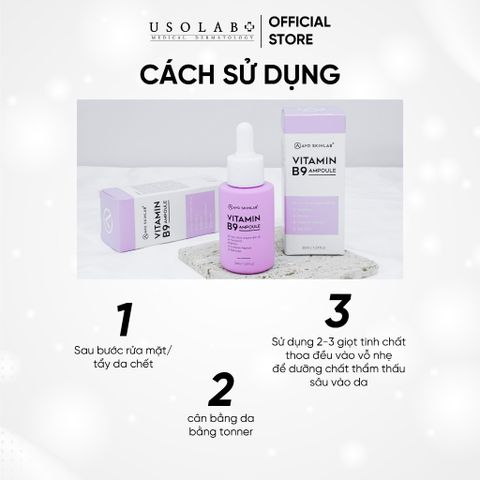 Serum B9 USOLAB AVOSKINLAB Giúp làm dịu da hỗ trợ quá trình phục hồi và cấp ẩm cho da 30ml