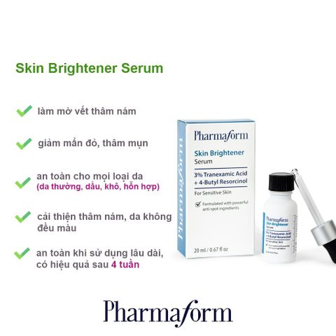 Serum Làm sáng da, cải thiện thâm nám PHARMAFORM Skin Brightener Serum 20ml