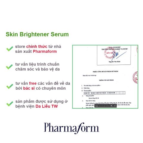 Serum Làm sáng da, cải thiện thâm nám PHARMAFORM Skin Brightener Serum 20ml