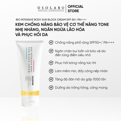 Kem chống nắng body USOLAB - Giúp nâng tone, dưỡng ẩm trắng mịn toàn thân BODY SUN BLOCK CREAM SPF50+ PA++++ 120ml