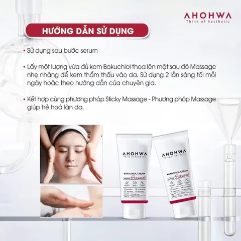 Kem Dưỡng AHOHWA Bakuchiol Cream Tuýp 50ml - Chống Lão Hóa, Giảm Nếp Nhăn, Mờ Thâm, Giảm Nám