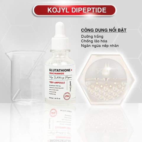 Huyết thanh truyền trắng xoá mờ thâm nám Angel Liquid Glutathione Plus Niacinamide 700 V-ampoule 30ml [ Hàng Nhập Khẩu ]