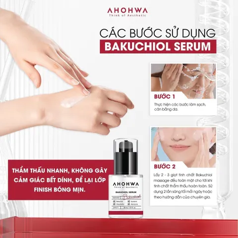 Tinh Chất Tái Tạo Trẻ Hóa AHOHWA Bakuchiol Serum 30ml Chống Lão Hóa, Giảm Nếp Nhăn,  Làm Đều Màu Da