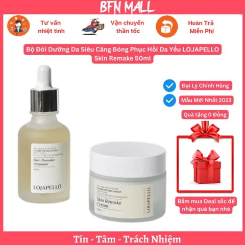 Bộ Đôi Dưỡng Da Siêu Căng Bóng Phục Hồi Da Yếu LOJAPELLO Skin Remake 50ml