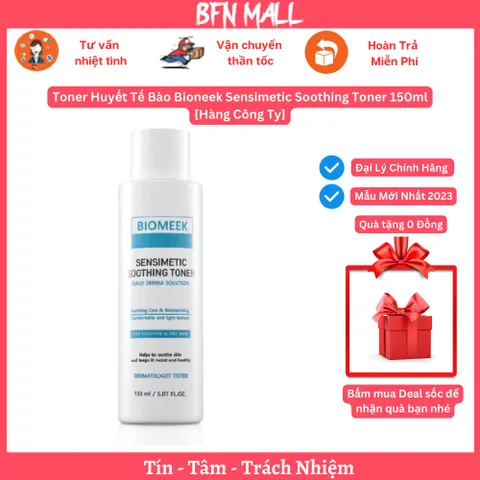Toner Huyết Tế Bào Bioneek Sensimetic Soothing Toner 150ml [Hàng Công Ty]