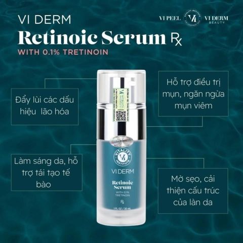 Vi Derm Beauty Retinoic Serum RX Tinh Chất Trẻ Hóa Da, Giảm Mụn 30ml Viderm