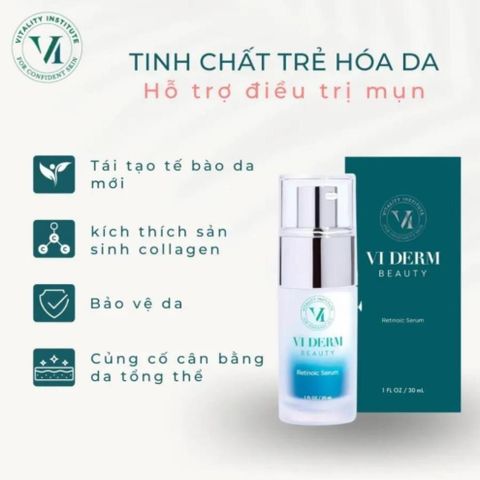 Vi Derm Beauty Retinoic Serum RX Tinh Chất Trẻ Hóa Da, Giảm Mụn 30ml Viderm