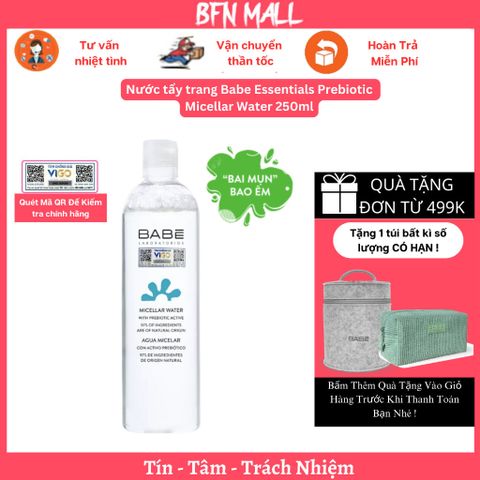 Nước tẩy trang Babe Essentials Prebiotic Micellar Water 250ml