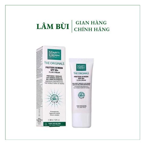  Kem Chống Nắng Phổ Rộng MartiDerm The Originals Proteos Screen SPF50+ Fluid Cream 40ml