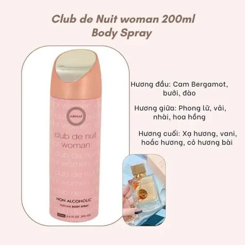 Xịt Thơm Body Club De Nuit women/man 200ml [ Chính Hãng ]