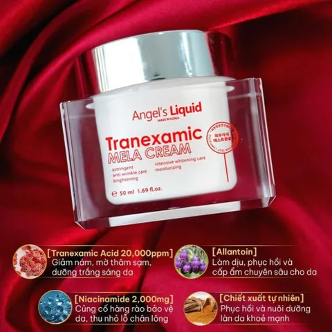 Bộ Sản Phẩm Xoá Thâm Đỏ, Mờ Sạm Nám Chuyên Sâu Angel's Liquid Tranexamic Mela Ampoule & Cream