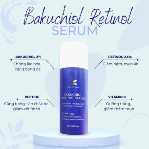 Serum K Lady Care Retinol Bakuchiol 2% Chống lão hoá và dưỡng căng bóng da 50ml [ Chính Hãng ]