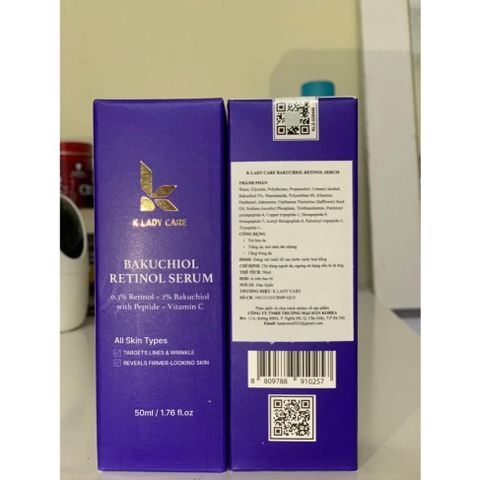 Serum K Lady Care Retinol Bakuchiol 2% Chống lão hoá và dưỡng căng bóng da 50ml [ Chính Hãng ]