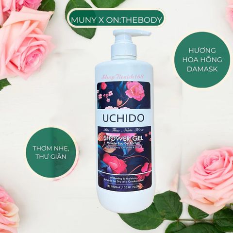 Sữa Tắm Hương Nước Hoa Uchido 1000ML - Dưỡng Da Mềm Mịn, Quyến Rũ, Hương Hoa Hồng & Cam Bergamot, Chăm Sóc Cơ Thể Cao Cấp