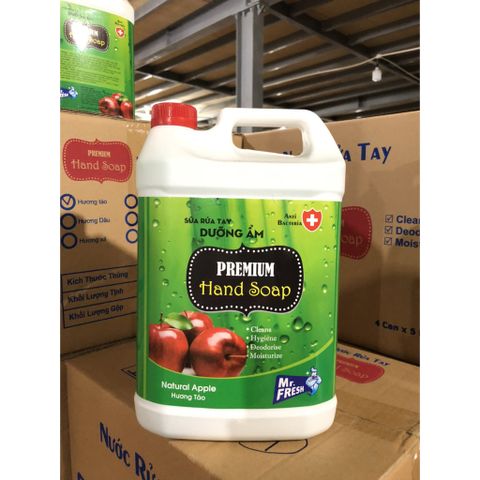 Nước Rửa Tay Premium Mr Fresh 5L Hương Táo, Dâu, Quế - Kháng Khuẩn, Làm Sạch Mềm Mại - Sản Phẩm Hàn Quốc Chất Lượng Cao