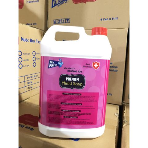 Nước Rửa Tay Premium Mr Fresh 5L Hương Táo, Dâu, Quế - Kháng Khuẩn, Làm Sạch Mềm Mại - Sản Phẩm Hàn Quốc Chất Lượng Cao