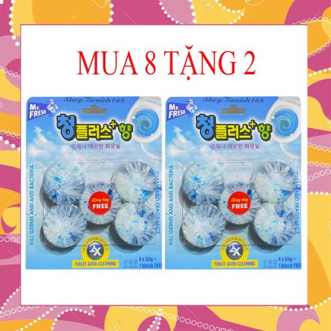 Viên Tẩy Bồn Cầu X2 Mr. Fresh - Bộ 4 Vỉ 16+4 Viên Siêu Sạch, Tiêu Diệt Vi Khuẩn, An Toàn cho Trẻ Em