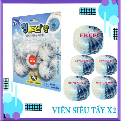 Bộ 3 Vỉ Viên Tẩy Bồn Cầu Siêu Sạch X2 Mr Fresh - Diệt Khuẩn, Ngừa Mùi, An Toàn Cho Gia Đình