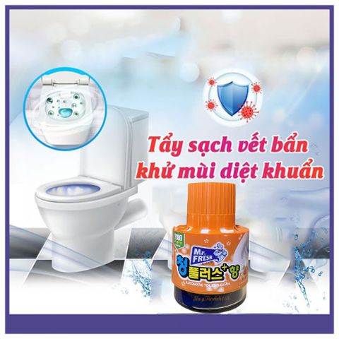 Chai thả bồn cầu Mr.Fresh 180g - Khử mùi, diệt khuẩn, hương táo quế, giúp bồn cầu luôn sạch sẽ, thơm mát và tiết kiệm thời gian vệ sinh.
