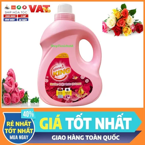 [THƠM,SẠCH QUYẾN RŨ] Nước giặt lưu hương GOLDENKING 3.2L Hương quyến rũ nồng nàn,Sảng khoái thơm ngát