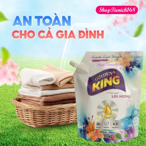 Nước Giặt Xả Lưu Hương Golden king 3,2Kg Hương Sảng Khoái Thơm Mát 358618