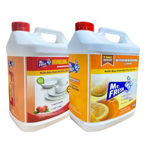 [SẠCH BÓNG KIN KÍT] Nước rửa chén,bát siêu đậm đặc Mr.Fresh 5L Hương Cam,Đào