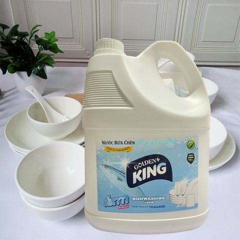 Nước Rửa Chén Bát Khử Mùi Hải Sản Golden King 4L - Sạch Bóng, Khử Mùi Hôi Thực Phẩm, Đậm Đặc, Chính Hãng Thái Lan